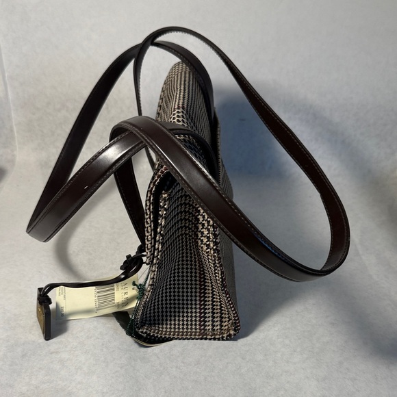 Lauren Ralph Lauren Houndstooth Shoulder Bag - Black and Brown - Picture 9 of 12